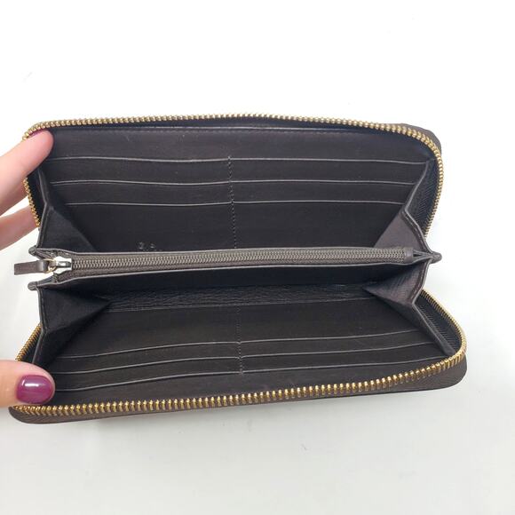 GUCCI Microguccissima GG Micro Logo Leather Zip Around Continental Wallet Brown - Picture 6 of 13